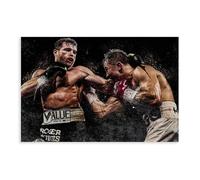 WANGCYJS Canelo Álvarez VS Gennady Golovkin - Póster de boxeo, lienzo para decoración de dormitorio, oficina, habitación, regalo, sin marco: 30 x 45 cm