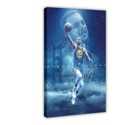 WANGCYJS Póster de baloncesto de Stephen Curry con 5 pósteres en lienzo, decoración de dormitorio, paisaje, oficina, habitación, marco de regalo: 40 x 60 cm