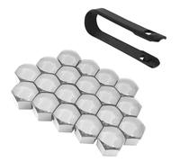 WANGDAFA 20 Piezas Tapas de Tuercas de Rueda para Cupra Leon Competición 2020-, Cubiertas Tornillos Llantas Tapones Neumáticos Exterior Accesorios de Coche,Silver-19mm