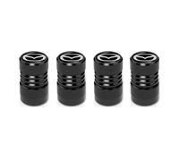 WANGDAFA 4 Piezas Tapones Antipolvo de Aleación de Aluminio para Mazda Atenza 2014-2025, Antipolvo Rueda Válvula Auto Accesorio,Black