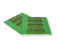 WANGE Placa Base clásica para Bloques de construcción. Compatible con Las Principales Marcas. 25 x 25 cm., 32 x 32 Puntos. 2 Placas de Campo de Futbol.