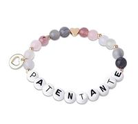 WANGENPING Pulseras de preguntas patentantes, regalo de madrina, pulsera elástica de cuentas de piedras preciosas hechas a mano, pulseras elásticas, madrinas, padrinos, preguntas para mujeres regalos,