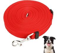 Wangguanruixi Correa de entrenamiento para perros, línea extra larga, correa de nailon de 2 m para perros grandes, medianos y pequeños con componente de metal (rojo)