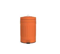 WANGHAI-666 Botes de Basura Papelera con Pedal Redonda y Tapa, Papelera de Cocina en Acero Inoxidable, Papelera for Hogar Cocina Oficina Contenedor de Basura(Orange)