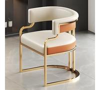 wanghaiyanBD Sillas de comedor tapizadas, sillas de respaldo bajo con patas de piel sintética y latón para cocina y comedor, juego de 2