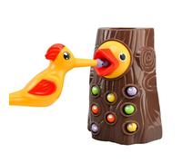 WANGHONGGOGO 10 Piezas de Adorno de pájaro Carpintero y Gusanos, Adorno Montessori, Que Incluyen pájaro Carpintero, Gusanos y Tronco, Regalo de cumpleaños Ideal para Buenos Amigos