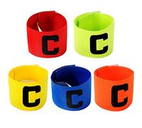 wangjiangda Brazalete de Capitan 5piezas Multicolor Banda del Capitán para Fútbol Estándar de Fútbol C Retráctil Ajustable Big C Capitán Brazalete para Adultos Junior Apto para Varios Deportes