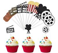 wangjiangda Cake Topper 12 Piezas Decoración para Tartas, Película Noche Fiesta, Hollywood, Cine Decoración para Fiestas Temáticas de Películas, Fiestas de Cumpleaños, Fiestas de Graduación
