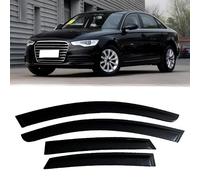 WangjunF 4 Unidades Deflectores de Aire para Audi A6 C7 Sedan 2014-2018, Deflectores de Viento, Cortavientos Ventana Coche, Integrados,Negro