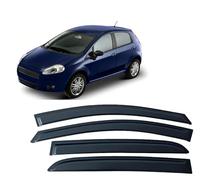 WangjunF 4 Unidades Deflectores de Aire para Fiat Grande Punto 2005-2009, Deflectores de Viento, Cortavientos Ventana Coche, Integrados,Negro