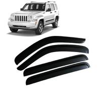 WangjunF 4 Unidades Deflectores de Aire para Jeep Liberty KK 2008-2014,Deflectores de Viento, Cortavientos Ventana Coche, Integrados,Negro