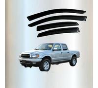 WangjunF 4 Unidades Deflectores de Aire para Toyota Tacoma 1995-2004 Double Cab,Deflectores de Viento, Cortavientos Ventana Coche, Integrados,Negro