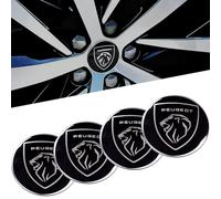 WANGLAICAI 4 Pcs Pegatinas Centro de Rueda Apto para Peugeot 3008 I 2009-2013, Aleación de Aluminio Tapacubos Adhesivos, Emblema Llanta Impermeable Decoración Coche
