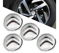WANGLAICAI 4 Piezas Cubierta Central de Rueda de Coche para Citroen C3 aircross 2017-2022 2023 2024 Accesorios Tapa Central de llanta,Tapacubos, Tapacubos Abs para Coche con Logo,Silver