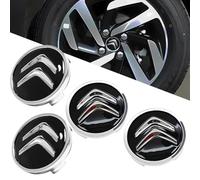 WANGLAICAI 4 Piezas Cubierta Central de Rueda de Coche para Citroen C5 Aircross 2017-2023 2024 Accesorios Tapa Central de llanta,Tapacubos, Tapacubos Abs para Coche con Logo,Black