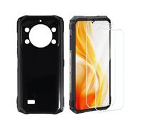 Wanglaism Carcasa Compatible con Cubot Kingkong 11 Funda con 2 Piezas de Cristal Templado, TPU Protección Caso Silicona Suave antigolpes y Fina Negra