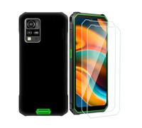 Wanglaism Funda Compatible con Blackview BV4800 Pro con 2 Piezas de Cristal Templado, TPU Protección Caso Silicona Suave antigolpes y Fina Negra