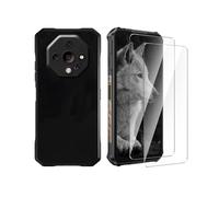 Wanglaism Funda Compatible con Ulefone Armor X16 Pro con 2 Piezas de Cristal Templado, TPU Protección Caso Silicona Suave antigolpes y Fina Negra