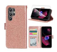 Wanglaism Funda para Oukitel C61/Oukitel C61 Pro, con Protector de Pantalla de Vidrio Templado, Carcasa de Cuero con Tapa y Tarjetero, Tipo Libro con Soporte Case Cover-Oro Rosa