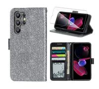 Wanglaism Funda para Oukitel C61/Oukitel C61 Pro, con Protector de Pantalla de Vidrio Templado, Carcasa de Cuero con Tapa y Tarjetero, Tipo Libro con Soporte Case Cover-Gris