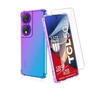 Wanglaism Funda para TCL 50 SE + Vidrio Templado Protector de Pantalla, Funda de móvil antichoque con Degradado de Colores-Púrpura/Azul