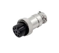 wanglan 5pcs Aviation Socket Plug GX16 2/3/4/5/6/7/8/9/10 Pin Nut type Male & Female 16mm Circular Panel Connector(7Pin Female)