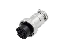 wanglan 5pcs Aviation Socket Plug GX16 2/3/4/5/6/7/8/9/10 Pin Nut type Male & Female 16mm Circular Panel Connector(10Pin Female)