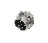 wanglan 5pcs Aviation Socket Plug GX16 2/3/4/5/6/7/8/9/10 Pin Nut type Male & Female 16mm Circular Panel Connector(6Pin Male)