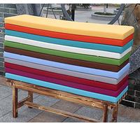 Wangle Cojín de banco de jardín, cojín de jardín, cojín de jardín, cojín de espuma impermeable con cremallera antideslizante para asiento largo para interior y exterior