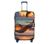WANGLO Funda para maleta, para salir y viajar, para viajes de negocios, ligera, a la moda, cubierta y de ajuste único, hamaca de playa y puesta de sol, White, M