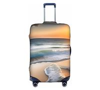 WANGLO Funda para maleta, para salir y viajar, viaje de negocios, ligera, a la moda, cubierta y ajuste único, puesta de sol sobre las olas, White, XL