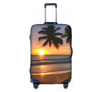 WANGLO Funda para maleta, para salir y viajar, viaje de negocios, ligera, a la moda, cubierta y ajuste único, puesta de sol y playa, White, M