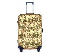 WANGLO Funda para maleta, para salir y viajar, viaje de negocios, ligera, a la moda, cubierta y de ajuste único, laberinto del tesoro, White, XL