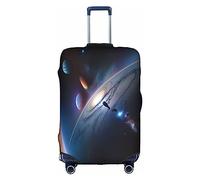 WANGLO Funda para maleta, para salir y viajar, viaje de negocios, ligera, a la moda, cubierta y única, un universo fascinante, White, S