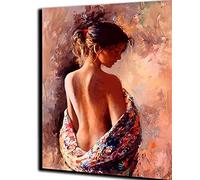 WANGMAOMAO Pintar por numeros Adultos mujer espalda descubierta Pintura al óleo de Bricolaje Lienzo niños y Principiante Paint Pintura decoración del hogar Arte Regalo 40x50 cm -con marco
