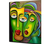 WANGMAOMAO Pintar por números para adultos Niños dos caras verdes 40x50 cm Lienzo Lienzo Acrílico DIY Número Kits de pintura Decoración Regalos -sin marco