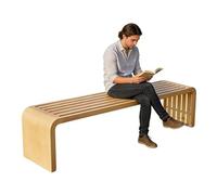 WANGRUIERHA Banco de Jardín con Veta de Madera, Bancos para Exterior de Metal, Estructura de Chapa Galvanizada, Apto para Césped, Zonas de Juegos, Parques, Terrazas(Beige,120x40x45cm/47x16x18in)