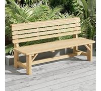 WANGRUIERHA Banco de Jardín Doble, Banco de Madera para Exterior con Respaldo, Fácil de Instalar, Apto para Parques, Patios, Césped, Zonas de Juegos y Terrazas(Beige,160x40x80cm/63x16x31in)