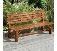 WANGRUIERHA Banco de Jardín Doble, Banco de Madera para Exterior con Respaldo, Fácil de Instalar, Apto para Parques, Patios, Césped, Zonas de Juegos y Terrazas(Brown,150x40x80cm/59x16x31in)