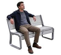 WANGRUIERHA Bancos para Exterior Metálico de 150 Cm, Banco de Parque con Respaldo, Resistente a la Intemperie, Adecuado para Barrios, Patios, Zonas Residenciales y Jardines(White)