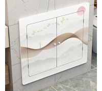 WANGRUIERHA Cubre Radiadores de Tablero de Alta Densidad, Cubreradiador para el Hogar, Manija de Puerta de Madera, No Requiere Perforación, Diseño de Puerta Magnética(80x80cm/31x31in)