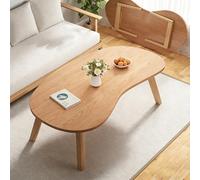 WANGRUIERHA Mesa de Centro Baja Plegable, Mesa de Centro Ovalada para Salón, Adecuada para Patios, Dormitorios, Oficinas, Cocinas y Zonas de Estilo Tatami(Yellow,100x55x45cm/39x22x18in)