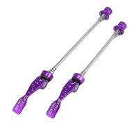 WANGSHAOWEI Buje Trasero MTB Abrazadera for sillín de Bicicleta, Palanca de liberación rápida Delantera y Trasera, Eje de pincho, Cubo de Rueda M5 X 0,8, 2 uds. Cierre Rapido Bicicleta(Purple)