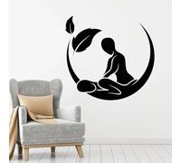 WANGSHUAIS Adhesivo de pared blanco y negro - Adhesivo de pared de terapia de masaje para spas y salones de belleza, vinilo impermeable para pared, 74 x 78 cm
