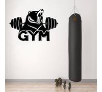 WANGSHUAIS Adhesivo de pared blanco y negro - Gimnasio - Decoración de gimnasio - Gimnasio - Adhesivo de pared de vinilo impermeable 57 x 57 cm