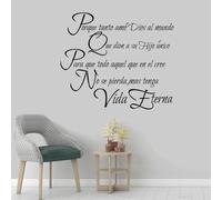 WANGSHUAIS Adhesivo de pared con versículo bíblico en español, impermeable, extraíble, vinilo, 65 x 55 cm