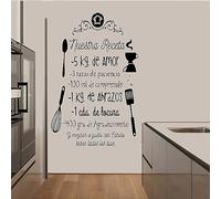 WANGSHUAIS Pegatinas de pared de cocina en blanco y negro, vinilo impermeable para pared, 56 x 75 cm