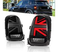 WangSiwe Montaje de Luces Traseras, para BMW Mini F60 2014-2021 Piloto Antiniebla Trasera Luz Señal Freno Trasero Exterior Parte Ser Prueba Polvo contra,Brown Mirror Cover + White Rice Font