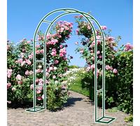 WANGTIAN Arco de Rosas para jardín, Resistente a la Intemperie, para Plantas trepadoras, decoración de jardín al Aire Libre (Verde Oscuro, 280 x 220 cm/9,1 x 7,2 pies), Color Negro, Blanco y Verde os