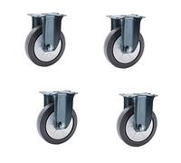 WANGTIAN Ruedas Resistentes, Ruedas giratorias, Ruedas para Muebles, Juego de 4 Ruedas con Placa de Metal, Base de Goma, Ruedas giratorias para Carrito, Doble Bloqueo de Seguridad, Ruedas silenciosas